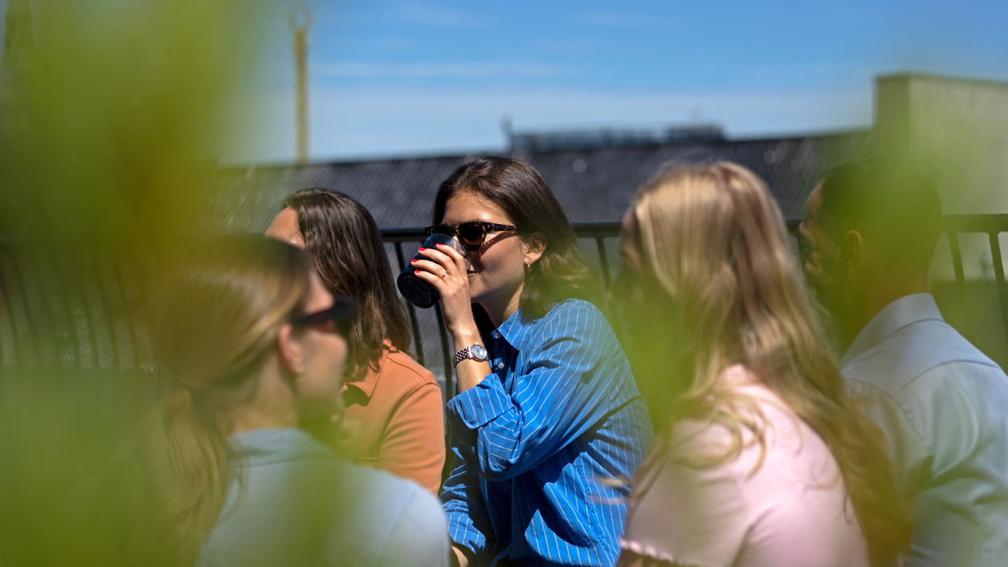 Group of young professionals on a roof top terassse