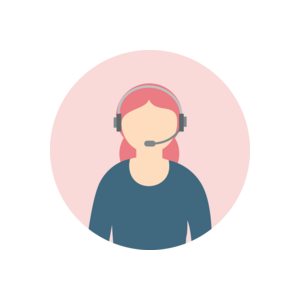 Icon showing woman with headset