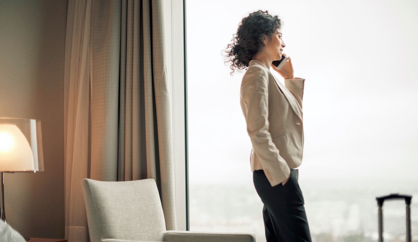 Woman talking on a phone