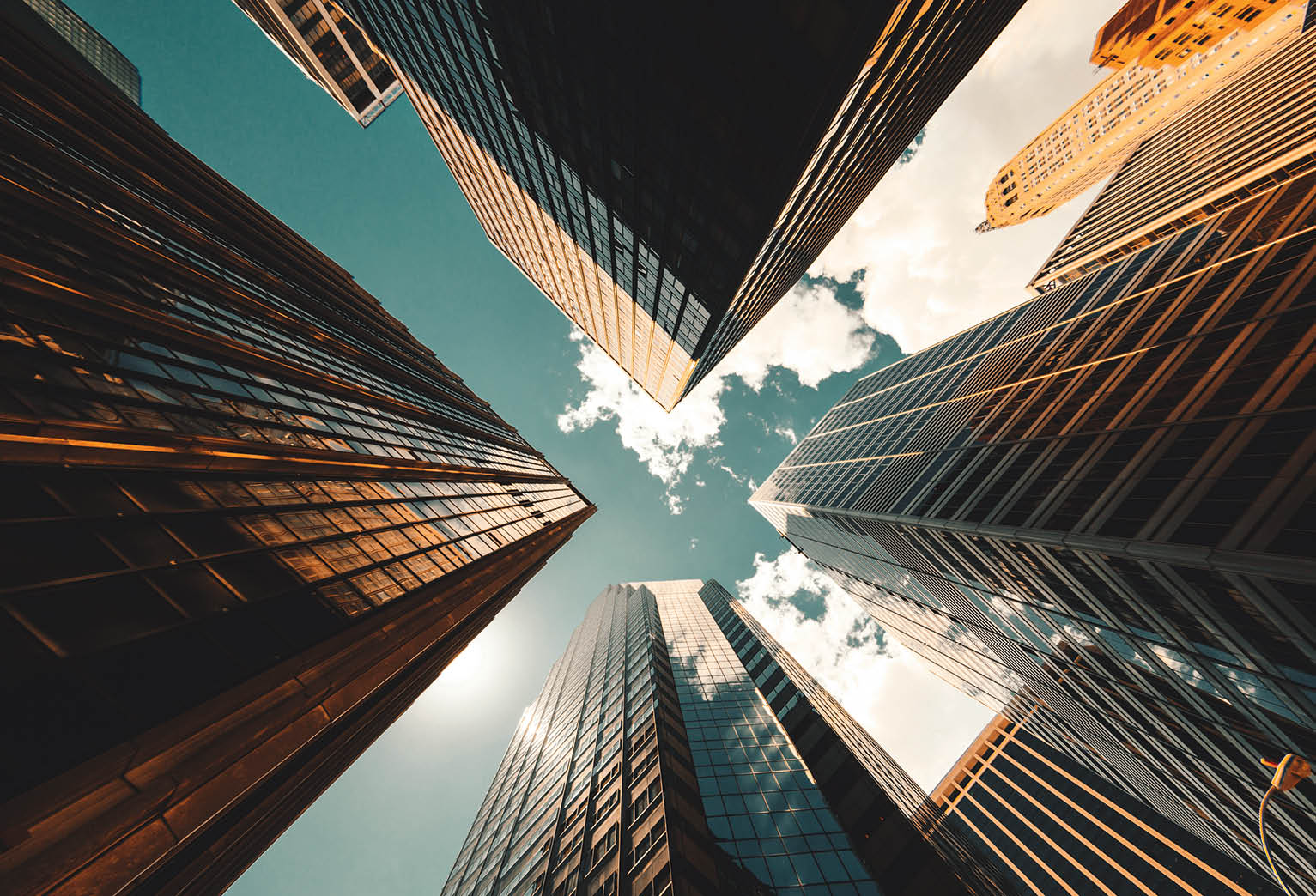 low angle view of the skyscrapers in nyc